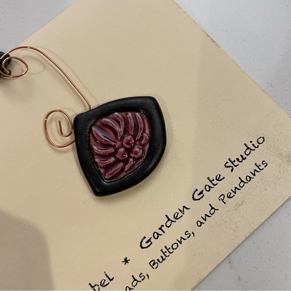 Sign Cancer Zodiac Pendant Astrology Necklace Purple Ceramic Artisan Made - Picture 15 of 16